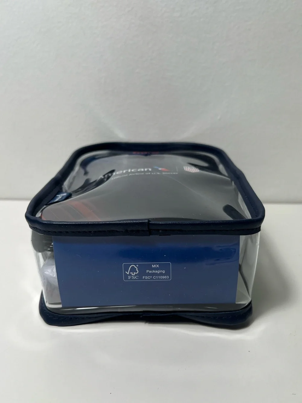 American Airlines FIFA Team USA World Cup Amenity Kit Clear Crossbody Sling Bag